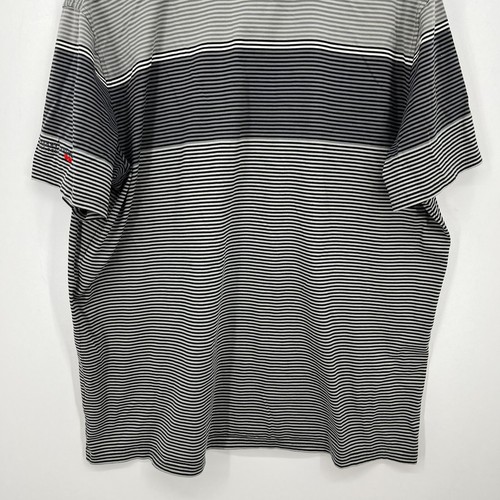 Mizuno Pro Collection Polo Shirt Men's 2XL Gray Striped Short Sleeve Golf - Picture 9 of 13