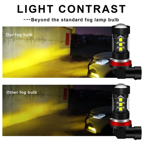 NEW 2Pcs LED Fog Lights Bulbs Golden Yellow For Freightliner Cascadia 2008-2017 - Picture 8 of 9