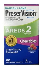 PreserVision AREDS 2 Formula Mixed Berry Flavor 🫐🍓 60 Chewable Tablets