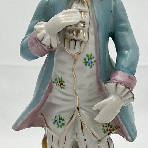 Estatuilla de caballero victoriano grande de porcelana de Japón ocupado de colección chaqueta azul - Imagen 3 de 11