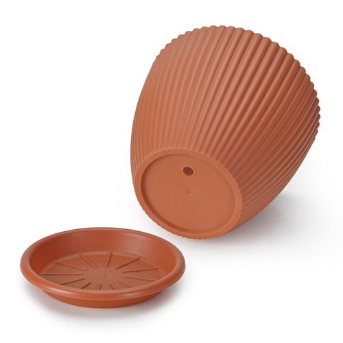 5Pack 6"-7.5'' Plastic Flower Pots Modern Indoor Outdoor Plant Containers Garden - Picture 24 of 38