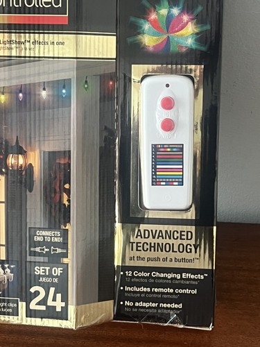 Gemmy Lightshow 24-Light LED Color Changing Light Set with Remote & Clips 87449 - Picture 4 of 14