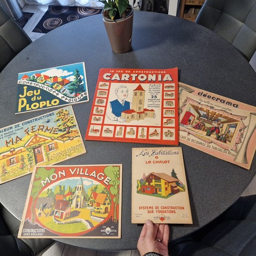 enfantina 1950 6 ALBUM de découpages VILLAGE LA FERME LE CHATEAU ...etc - Picture 1 of 24