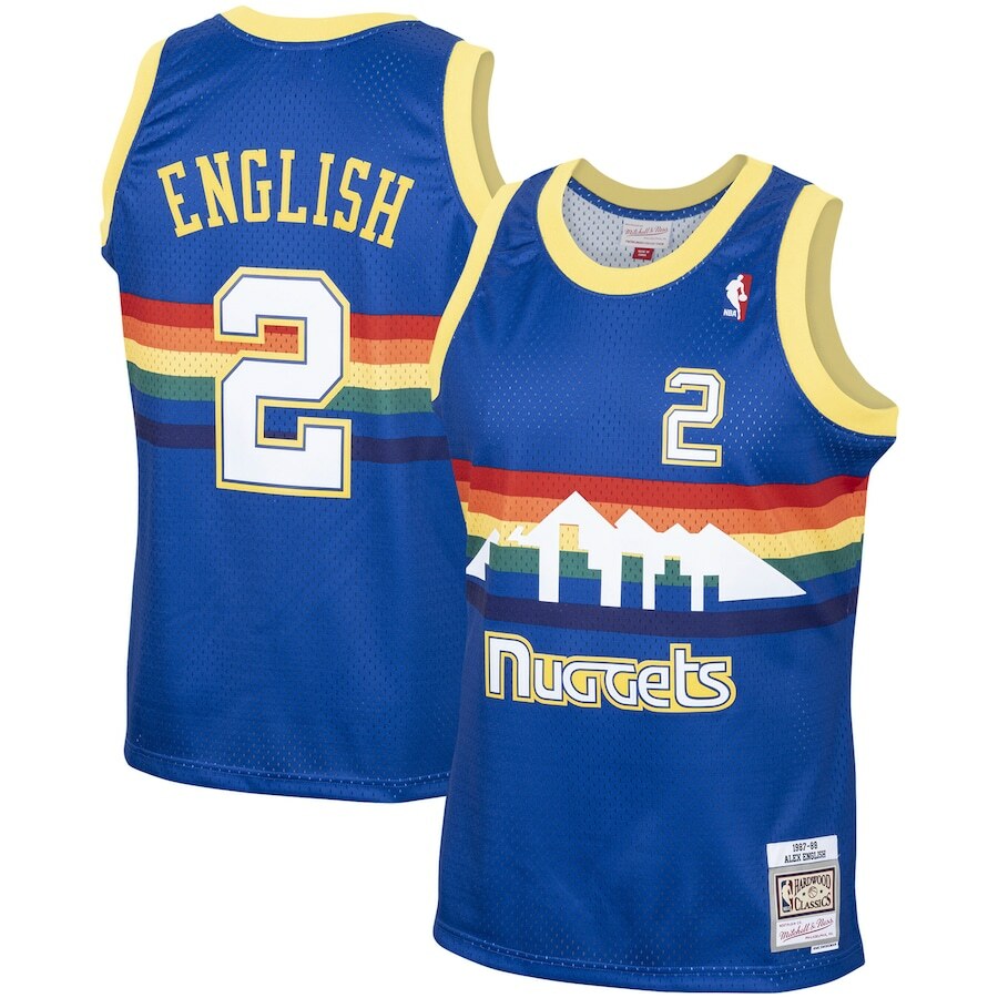 Denver Nuggets Alex English #2 Mitchell & Ness Royal 1987/88