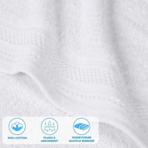 Wabenstruktur Waffel Bordüre Baumwolle Mittelschwer Handtücher, 6er Set - Bild 85 von 91