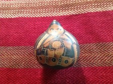 Vintage Hand Painted Gourd Southwestern Colors Indian Woman And Baby