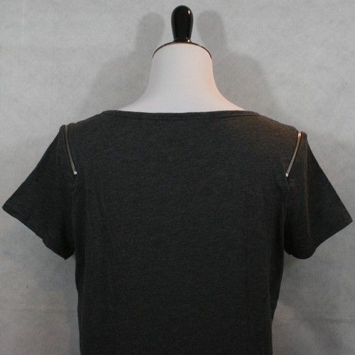 Michael Kors Gray Cotton/Modal Blend Blouse w/ Optional Cold Shoulder SZ M EUC - Picture 5 of 11