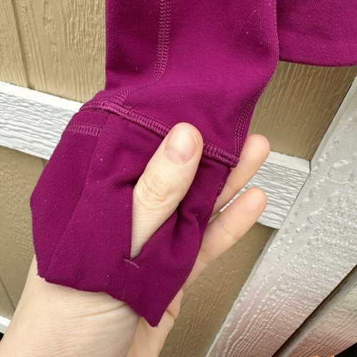 Ivivva Perfect Your Practice Zip Up Jacket Thumbholes Girl’s Size 12 Magenta - Picture 5 of 6