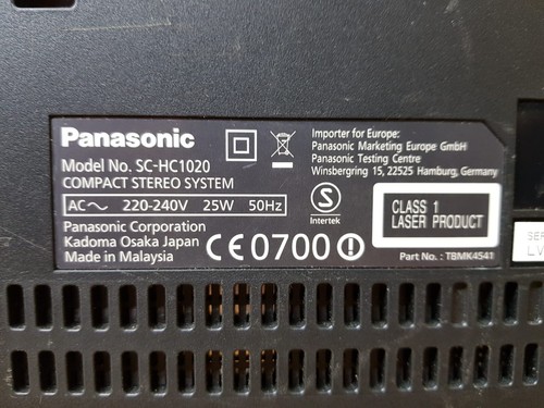 Panasonic SC-HC195 20W CD Micro HiFi mit USB MP3 Wiedergabe und FM Radio - Bild 10 von 11