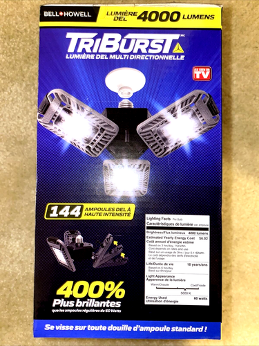 New Bell+Howell Triburst Multi-Directional 4000 Lumen Super Bright 144 LED Light - Picture 2 of 3