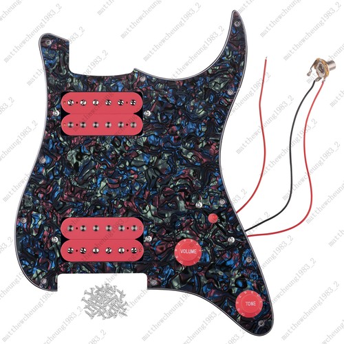 Prewired-Loaded HH Pickguard 2 Humbucker Pickup for Stratocaster 17 Colors - Picture 21 of 22