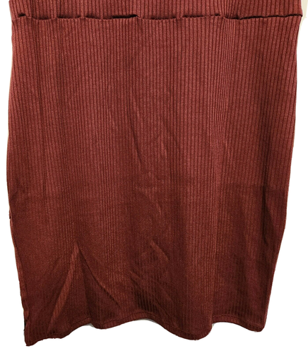 Women's Round Neck Short Sleeve Knee Length Knit Dress Size 2XL in Maroon - Picture 7 of 21