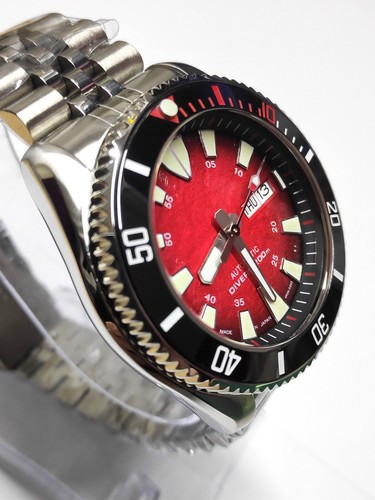 Blood Moon SKX Seiko NH36 Herren Modded Custom Taucheruhr Rot AR Saphir - Bild 2 von 15