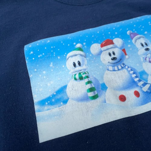 Vintage Disney Sweatshirt Men Large Blue Crewneck Sweater Mickey Goofy Y2K 2000s - Picture 5 of 13