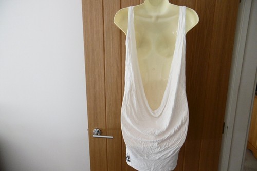 *NEW* AMPLIFIED ROLLING STONES DIAMANTE LICK DESIGN WHITE DRESS SIZES S 8 L 12 - Picture 5 of 5