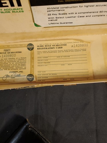 Pickett #500 Hi-Log Speed Rule w/Box, Hard Case & Instruction Manual - Picture 16 of 18