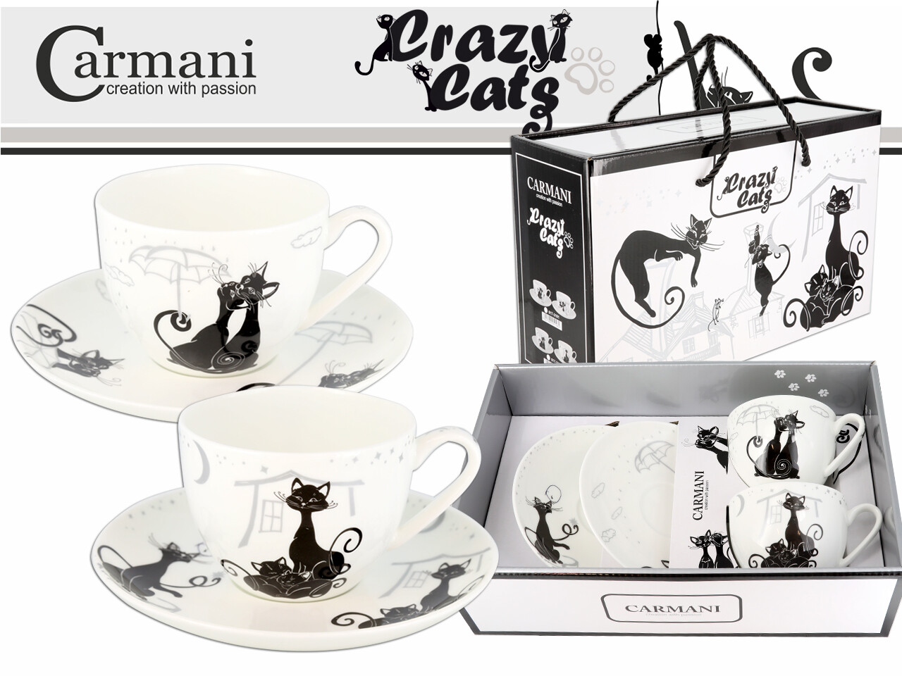 Carmani 2st Tasse und Untertasse Becher Mug Cup Porzellantasse Katzen Cats CARMA | Ausgezeichnet (in) Qualität
Carmani 2st Tasse und Untertasse Becher Mug Cup Porzellantasse Katzen Cats CARMA | Ausgezeichnet (in) Qualität