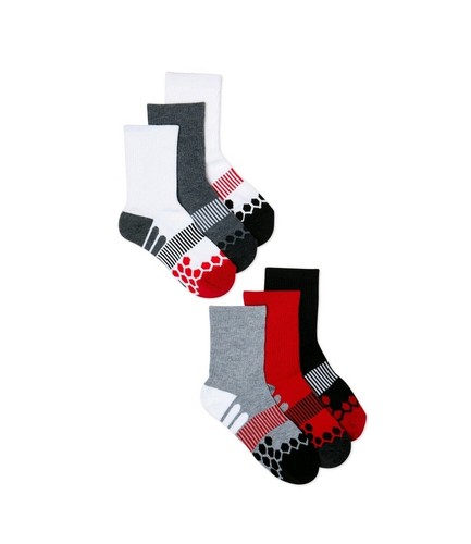 (Lot of 2) Athletic Works Boy's Crew Socks 6 Pair each total 12 Sz SMALL 4.5-8.5 - Picture 3 of 3