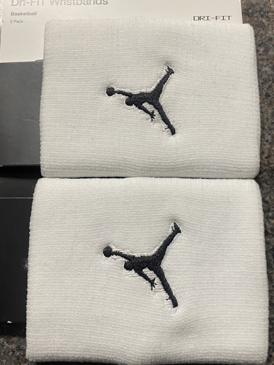 Nike Air Jordan Sweat Wristbands Pair Adults Jumpman Logo White