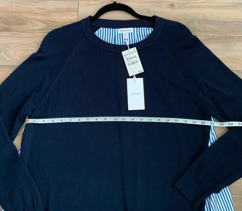 Nordstrom Round Neck Sweater with  Stripe Woven Underlayer - Imagen 2 de 8