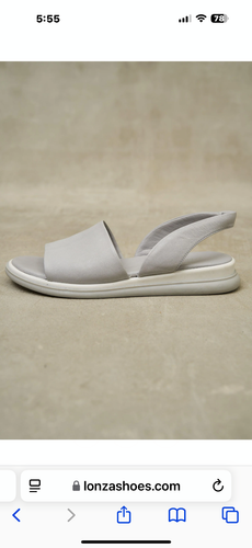 Lonza Lola slide sandals light gray genuine leather size 9 - Picture 2 of 7