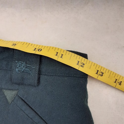 Burberrys 70sTapered Leg Tailored Pants Woman's 40 Medium Green 100% Merino Wool - Picture 15 of 16