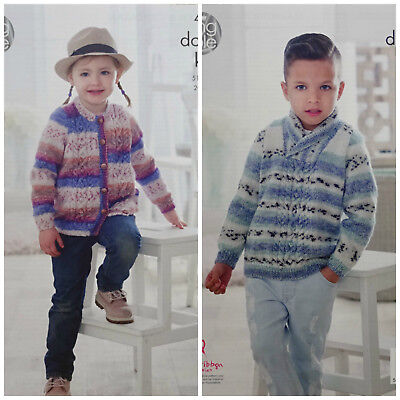 KNITTING PATTERN Childrens Cable Cardigan /& Jumper Splash DK King Cole 4916