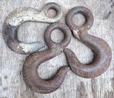 3 Heavy Duty Lifting Rigging Tow Crane Hooks  8" steampunk
