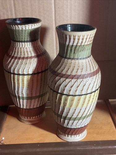 Pair OfVintage Dumler & Breiden 118-20 Terra West Germany Vase,1 Small Rim Chip. - Picture 20 of 24