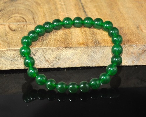 Natural Jade Verde con Cuentas Pulsera Elástica, 8mm Cuentas, Translúcido 8MM