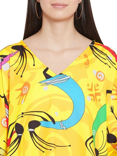 Mujeres Hippy Boho Kaftán Túnica Vestido Dashiki Caftan Talla Grande Prenda para el torso holgada Mini Vestido - Imagen 73 de 515