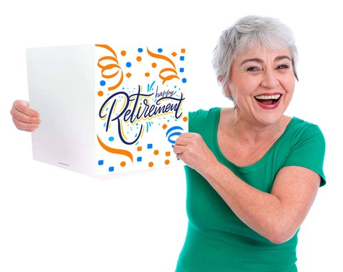 Große glückliche Ruhestandskarte mit weißem Umschlag - innen leer - 11,75"x9" - Bild 3 von 4