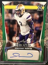 2023 Leaf Draft - JEREMIAH MARTIN - Rookie Green Autograph #BA-JM3