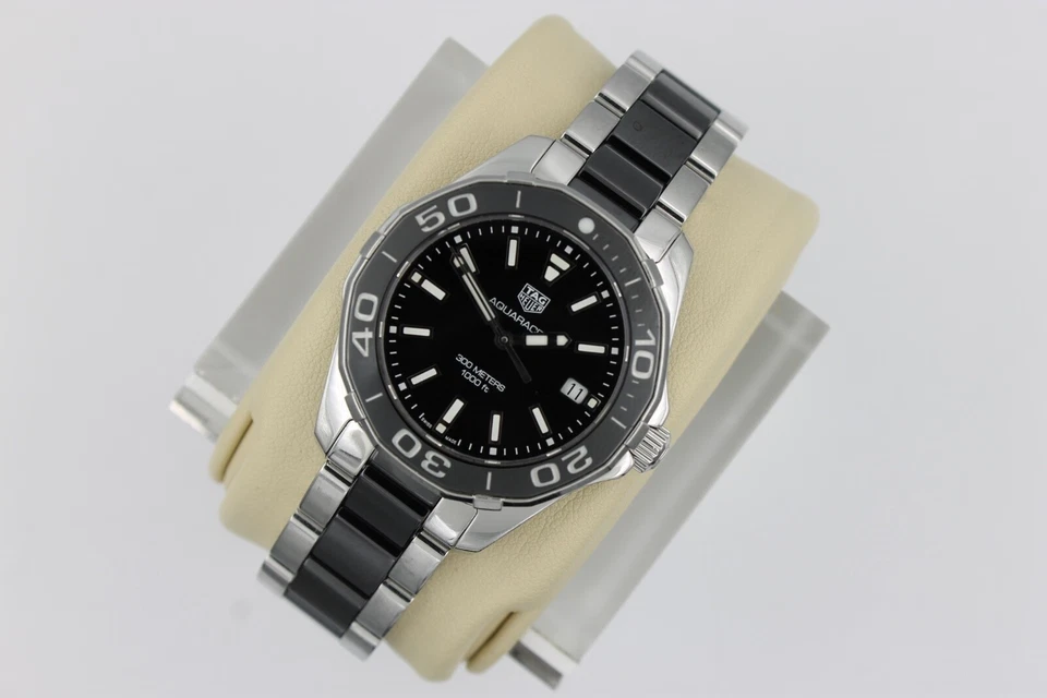 Reloj Tag Heuer WAY131A.BA0913 para mujer tamaño mediano Aquaracer negro cerámica plata Foto 2 de 4