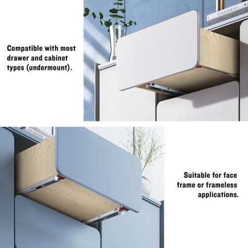 3 sets (3 drawers Undermount Drawer Slides 21" Soft Close 3 Folds Full Extension - Picture 5 of 7