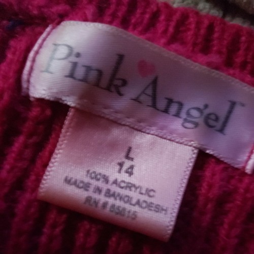 Pink Angel Girls Pink Heart Tunic Sweater Size L (14) - Picture 7 of 7