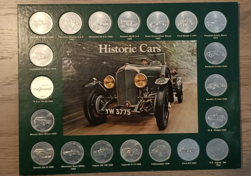 Vintage 70er Jahre Shell Historic Cars Token Collection - Full Set Of 20