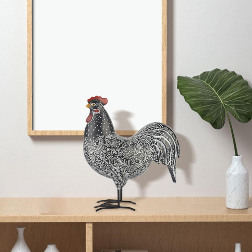 Garden Rooster Statues & Sculpture, Resin Chicken Animal Yard Art Lawn Ornament - Picture 5 of 13