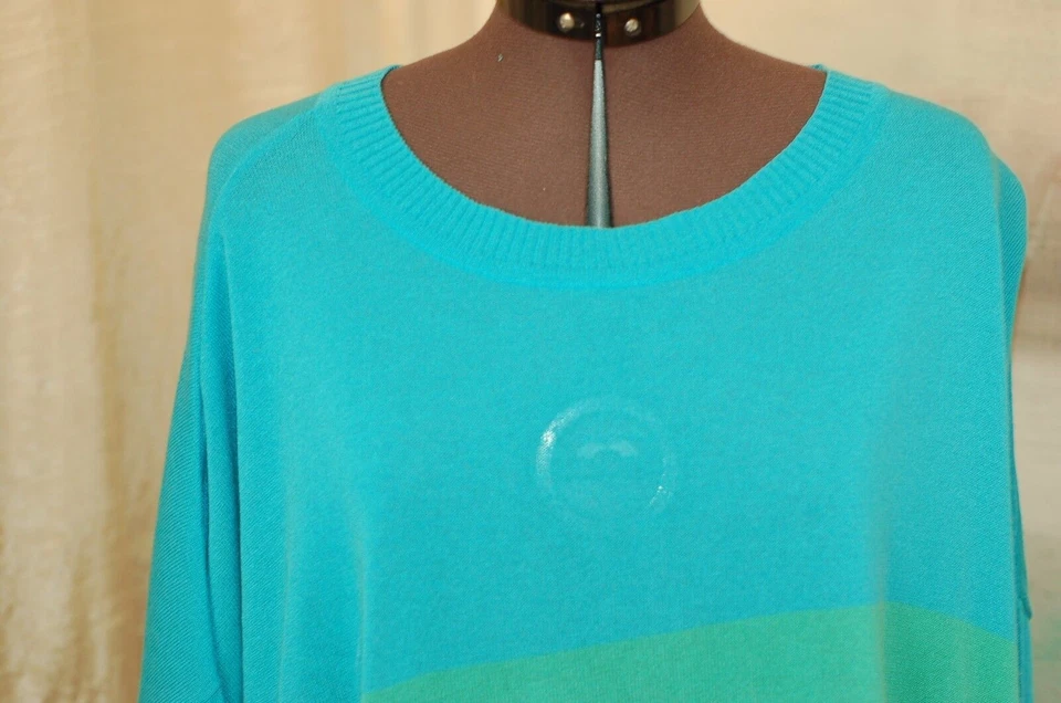 Blusa Blumarine Bluegirl Feminina de Malha Tamanho 40 Verde/Azul Manga Curta - Imagem 2 de 4