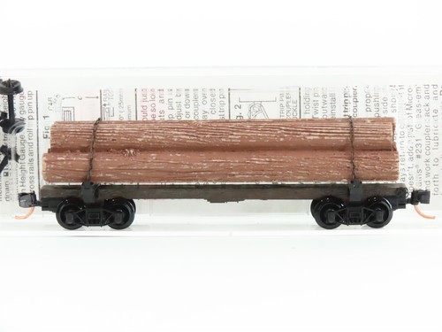 N Scale Micro-Trains MTL 113010 Unlettered 40' Skeleton Log Car w/Log Load