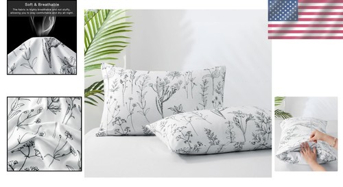 Toddler Bed Pillow Cases 2 Pack - Soft Floral Microfiber 13x18 with Easy Care - Bild 2 von 7