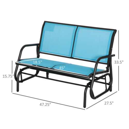2-Person Outdoor Porch Glider Bench Patio Backyard Garden Swing Rocking Chair - Picture 2 of 9