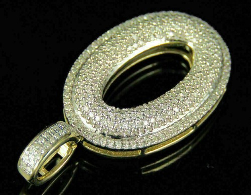 1.0 Ct Round Simulated Diamond Wedding Letter ''O'' Pendant 14K Yellow Gold Over - Picture 2 of 4