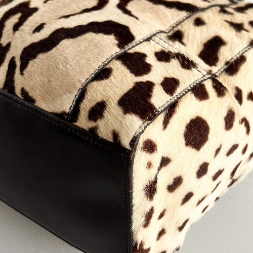 Coach Ocelot Hair Calf Handbag Tote bag 21165 Genuine Leather Brown Tassel - Picture 14 of 22