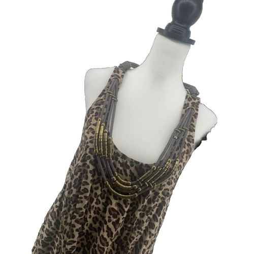 T-Bags Top abnehmbare Halskette Leopard Damen Medium Animal Print Boho Neu - Bild 2 von 9