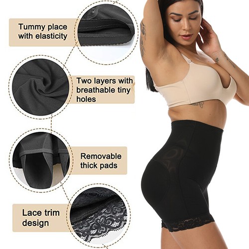 Damen gepolsterte Shaper Hüftverstärker Shorts Hose Po-Lifter Shapewear Unterhose - Bild 2 von 27