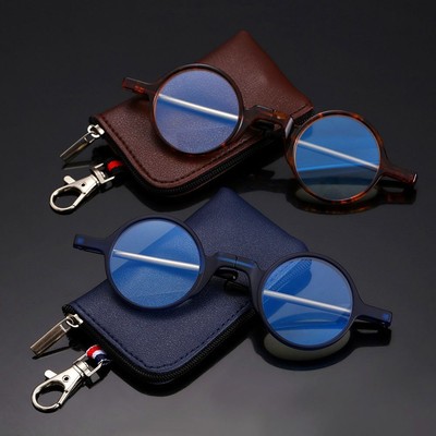 Folding Presbyopia Eyeglasses with Keychain Case Mini Reading Glasses  Readers