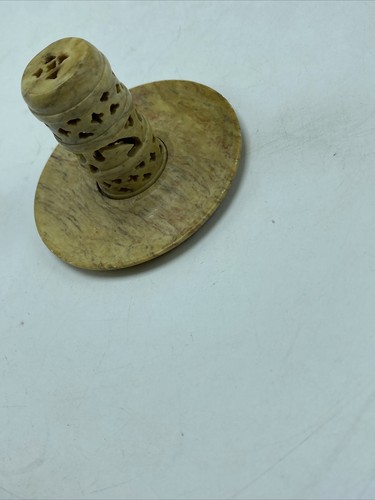 Incense Burner Two Piece 2 1/2" Tall Vintage 3" Plate/Base Made In India - Picture 15 of 15