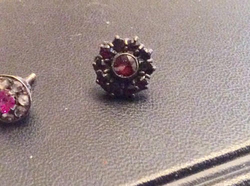 Two Fantastic Antique Single Earrings 14k And Silver Wirh Rose Cuts - Picture 4 of 7