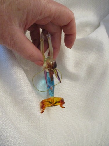 Weihnachtsschmuck Glas fliegende Meerjungfrau schwimmend 4" lang schöne Farben - Bild 2 von 4